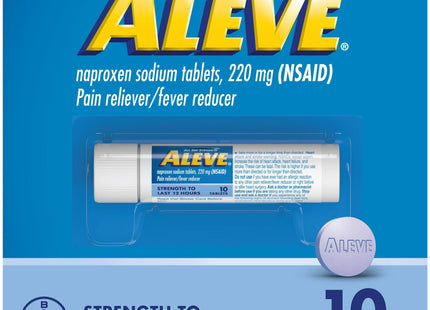 Aleve Pain Relief Naproxen Sodium Tablets 10 Count (Pack Of 2)