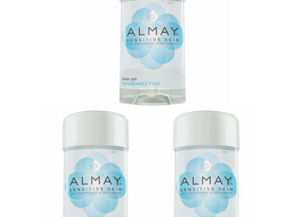 Almay  AntiPerspirant & Deodorant, Hypoallergenic, Dermatologist Tested for Sensitive Skin, Fragrance Free, Clear Gel, 2.25 Ounce (Pack Of 24)