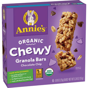 Annie's Homegrown Organic Chewy Granola Bars, Chocolate Chip, 6 Bars, 5.34 oz (Pack Of 1)