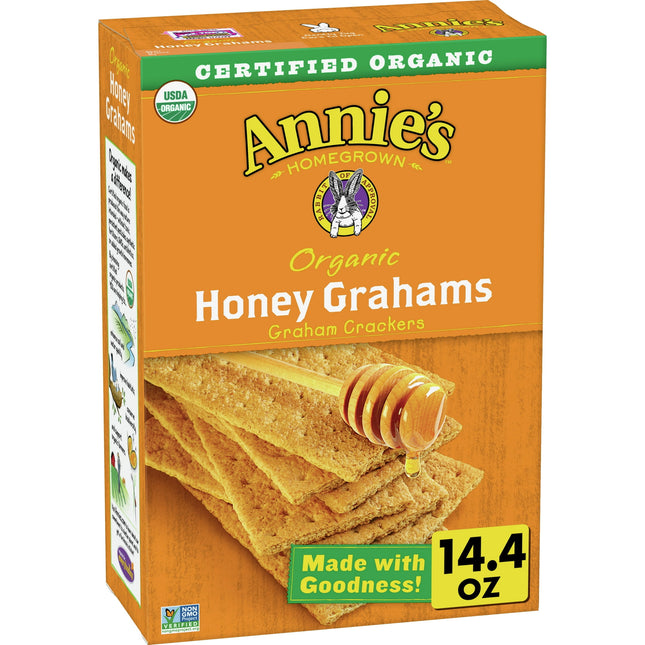 Annie's Homegrown, Made With Whole Grain, Organic Honey Graham, Crackers 14.4 Oz (Pack Of 1)