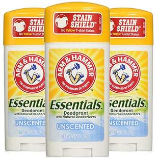 Arm & Hammer Essentials, Natural, Solid, Antiperspirant Deodorant, Unscented 2.5 Ounce (Pack Of 3)