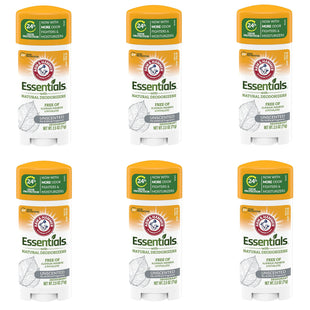 Arm & Hammer Essentials, Natural, Solid, Antiperspirant Deodorant, Unscented 2.5 Ounce (Pack Of 6)