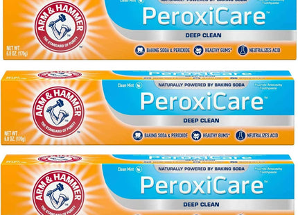 Arm & Hammer Baking Soda & Peroxide Toothpaste, Tartar Control, Deep Clean, Fresh Mint 6 Ounce (Pack Of 6)