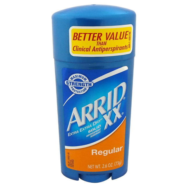 Arrid XX Extra Extra Dry, Maximum Strength, Antiperspirant Deodorant Stick, Solid Regular, 2.6 Ounce (Pack Of 1)