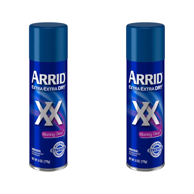 Arrid XX Extra Dry Antiperspirant & Deodorant, Morning Clean, Aerosol Can Spray, 6 Ounce (Pack Of 2)