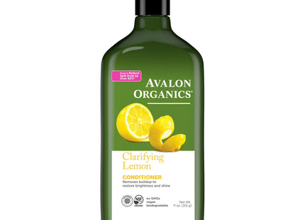 Avalon Organics Natural Hawaiian Clarifying Conditioner, Lemon, Removes Buildup to Restore Brightness and Shine, 11 Fluid Ounces (Pack Of 1)