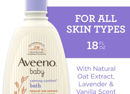 Aveeno Baby Nighttime Calming Comfort Bath, Body & Hair Wash - Lavender and Vani 18 Fl Oz (Pack Of 4)