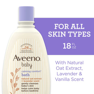 Aveeno Baby Nighttime Calming Comfort Bath, Body & Hair Wash - Lavender and Vani 18 Fl Oz (Pack Of 4)