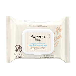 Aveeno Baby Hand & Face Cleansing Wipes, Oat Extract, Fragrance Free, 25 ct (PacK Of 24)