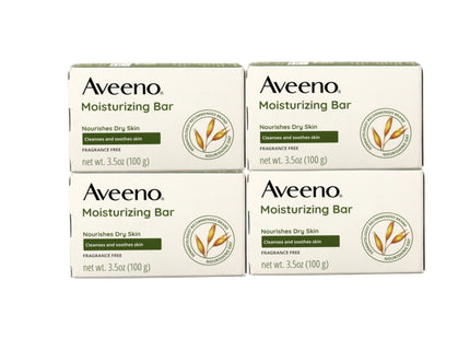 Aveeno Gentle Naturals Moisturizing Facial Cleansing Bar for Dry Skin, Fragrance Free, 3.5 Ounce (Pack Of 4)