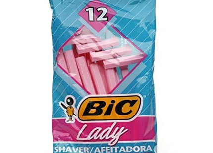 BIC Lady Shaver Women's Disposable Razor, Sensitive Skin, Single Blade, Shaving Bikini Area, 12 Count (Pack Of 4)