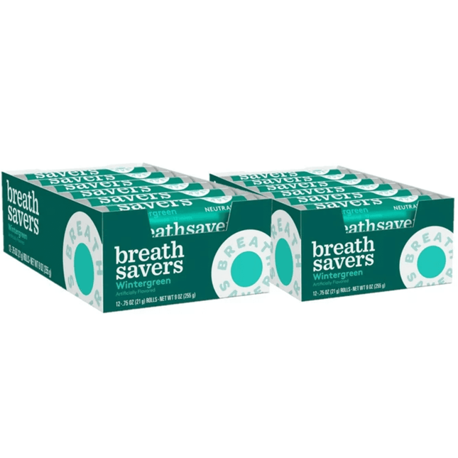 Breath Savers, Wintergreen Flavored, Breath Mints Rolls, Neutralize Sugar Free, 0.75 Ounce (Pack Of 24)