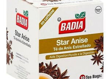 Badia Star Anise Tea Bags, Natural Herbs Slimming, Caffeine-Free, 10 Count (Pack Of 3)