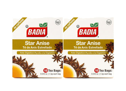 Badia Star Anise Tea Bags, Natural Herbs Slimming, Caffeine-Free, 10 Count (Pack Of 3)