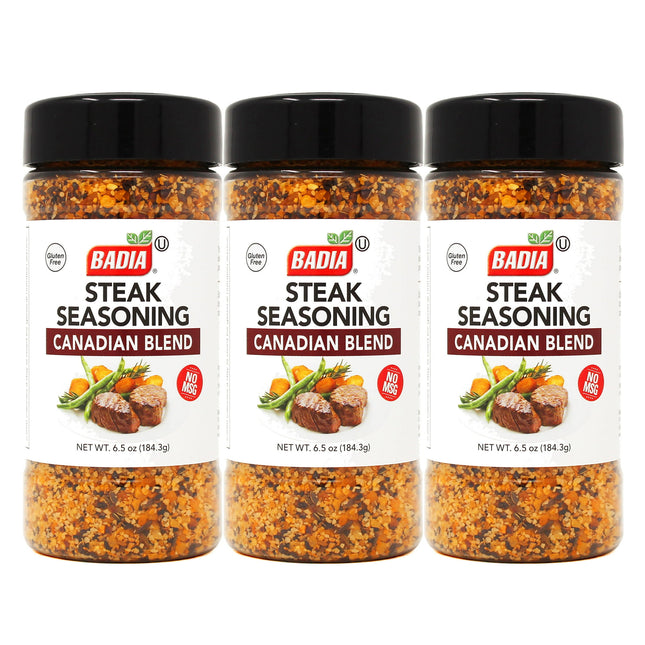 Badia Ready-to-use steak seasoning, Canadian Blend, No Artificial Flavors, 6.5 Ounce (Pack Of 3)