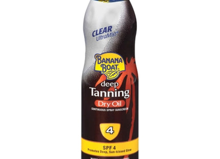 Banana Boat Clear Ultra-mist Deep Tanning, Dry Oil Clear Spray Sunscreen SPF4, 6 Ounce (Pack Of 3)