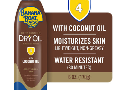 Banana Boat Clear Ultra-mist Deep Tanning, Dry Oil Clear Spray Sunscreen SPF4, 6 Ounce (Pack Of 3)