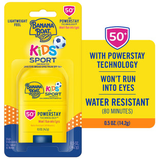 Banana Boat Kids Sport Broad Spectrum, Sunscreen Stick SPF50 Travel Size Sunscreen, 0.5 Ounce (Pack Of 12)