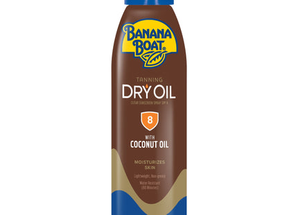 Banana Boat Tanning Dry Oil Clear Spray Sunscreen SPF8, Oxybenzone Free, 6 Ounce (Pack Of 12)