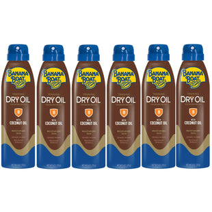 Banana Boat Tanning Dry Oil Clear Spray Sunscreen SPF8, Oxybenzone Free, 6 Ounce (Pack Of 6)