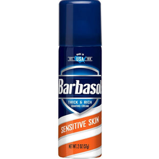 Barbasol Sensitive Skin Thick & Rich Shaving Cream for Men, Travel Size, 2 Ounce (Pack Of 1)