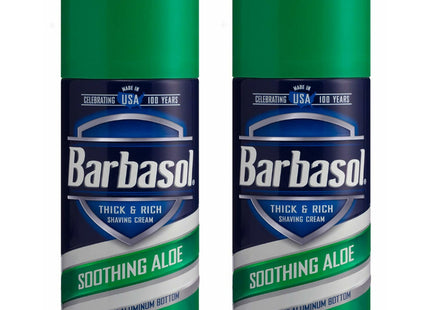 Barbasol Thick & Rich Soothing Aloe Shaving Cream, Rust-proof aluminum bottom, 7.0 Ounce (Pack Of 6)