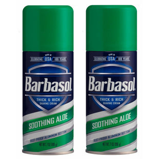 Barbasol Thick & Rich Soothing Aloe Shaving Cream, Rust-proof aluminum bottom, 7.0 Ounce (Pack Of 2)