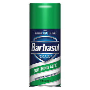 Barbasol Thick & Rich Soothing Aloe Shaving Cream, Rust-proof aluminum bottom, 7.0 Ounce (Pack Of 4)