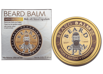 Beard Guyz Beard Balm With Grotein Moisturize Soften Tame Natural Ingredients 3 Oz (Pack Of 12)