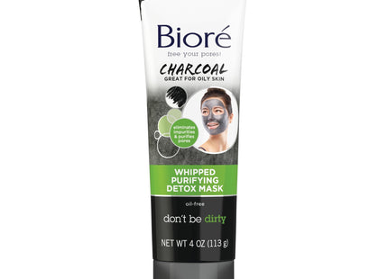 Bioré Charcoal Whipped Purifying Detox Mask, with Natural Charcoal, Deep Pore Cleansing, 4 Ounce (Pack Of 3)