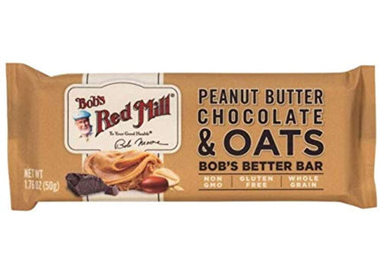 Bob's Red Mill Peanut Butter, Whole Grain, Chocolate & Oats Bob's bar Single bar, 1.76 Ounce (Pack Of 12)