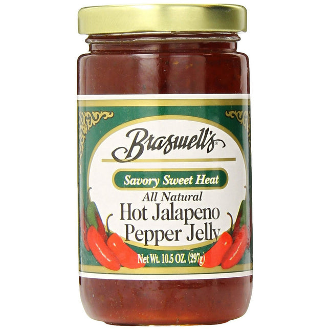 Braswell's Savory Sweet Heat, All Natural, Hot Jalapeno Pepper Jelly, No cholesterol, 10.5 Ounce (Pack Of 12)