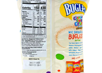 Bugles Corn Snacks, Cinnamon Toast Crunch, Sweet and Salty Churro, 3 Ounce (Pack Of 6)