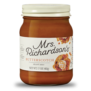 Mrs Richardsons Rich & Creamy Dessert Topping, butterscotch, No Artificial Colors, Glass Jars, 17.5 Ounce (Pack Of 20)