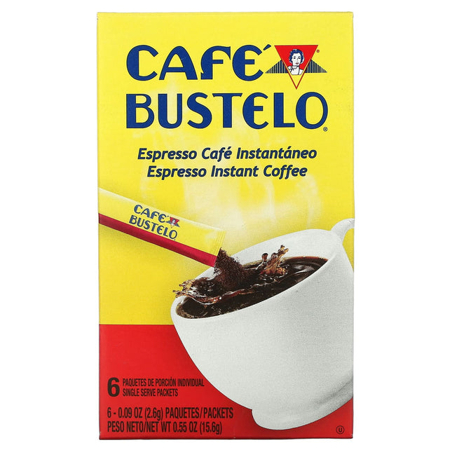 Cafe Bustelo Instant Espresso Style Dark Roast Instant Coffee, Single Serve Packet 6 Count (Pack Of 1)