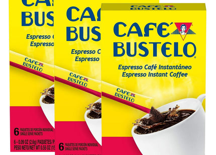 Cafe Bustelo Instant Espresso Style Dark Roast Instant Coffee, Single Serve Packet 6 Count (Pack Of 12)