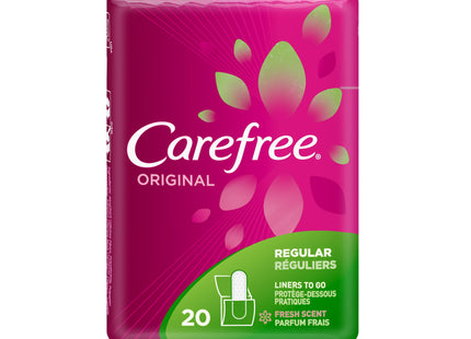 Carefree Original Regular To Go Pantiliners, Wrapped, Fresh Scent 20 Count (Pack Of 2)