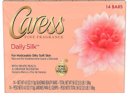 Caress Daily Silk Beauty Bars, White Peach & a Blend of Silk Orange Blossom, 4.25 oz 2 Bar (Pack Of 1)