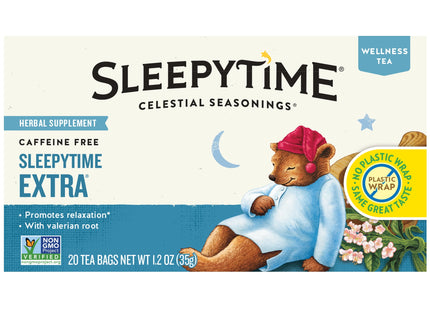 Celestial Seasonings Sleepytime Extra Well Tea, Caffeine Free Herbal Tea Bags, 20 Count (Pack Of 1)