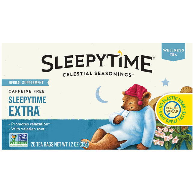 Celestial Seasonings Sleepytime Extra Well Tea, Caffeine Free Herbal Tea Bags, 20 Count (Pack Of 3)