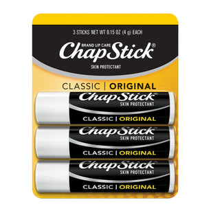 ChapStick Classic Original Skin Protectant Lip Balm, Moisturizing Lip Care, 3 Tubes (Pack Of 24)