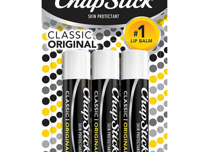 ChapStick Classic Original Skin Protectant Lip Balm, Moisturizing Lip Care, 3 Tubes (Pack Of 24)