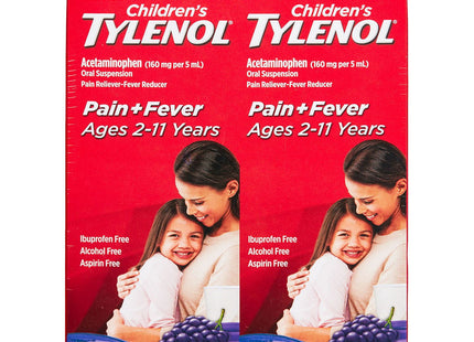 TYLENOL Children's Infants Acetaminophen Liquid, Oral Suspension Grape Splash Flavor, 4 Fluid Ounces (Pack Of 2)