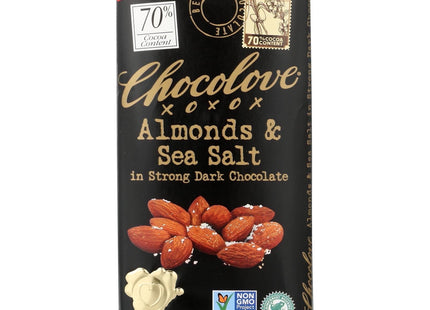 Chocolove Xoxox Almonds & Sea Salt In Strong Dark Chocolate, 3.2 OZ (PacK Of 24)