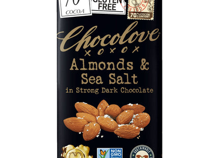 Chocolove Xoxox Almonds & Sea Salt In Strong Dark Chocolate, 3.2 OZ (PacK Of 24)