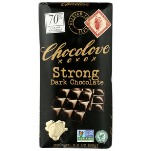 Chocolove Strong Premium Dark Chocolate Bar, Non-GMO, (90 G) 3.2 Ounces (Pack Of 3)