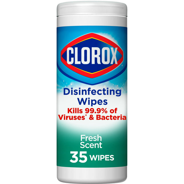 Clorox Bleach-Free Disinfecting Cleaner Wipes, Fresh Scent, 35 Count (Pack Of 24)