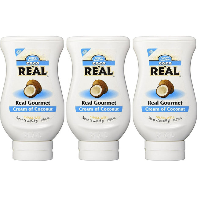 Coco Real Gourmet Cream of Coconut, Squeezable Bottle, 16.9 FL Ounce (Pack Of 3)