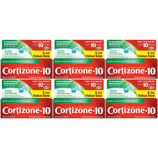 Cortizone-10 Plus Maximum Strength Hydrocortisone Anti-Itch Creme Plus Moisturizers, 2-Ounce Tubes (Pack Of 6)