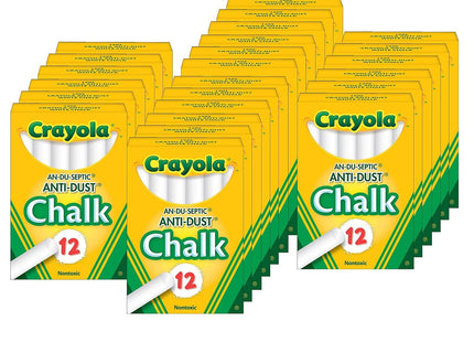 Crayola Nontoxic Chalk White 12 sticks per Box (Pack Of 3)